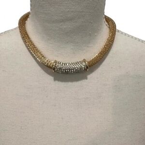 Charter Club Gold Mesh Necklace with Silver Accent